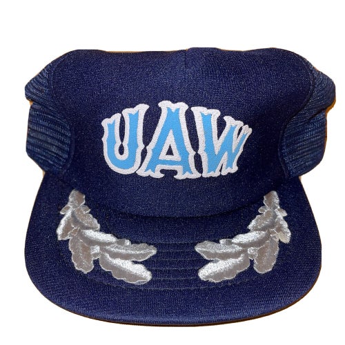 Vintage UAW United Auto Workers Snapback Hat Trucker Cap