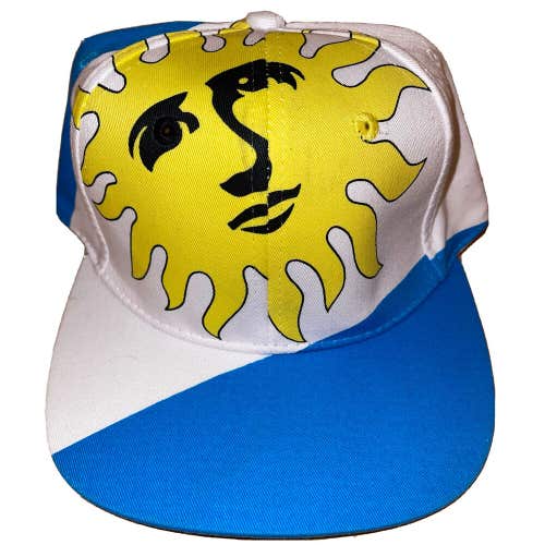 Vintage Argentina Sun Big Logo All Over Print Snapback Hat Cap RARE 1990s