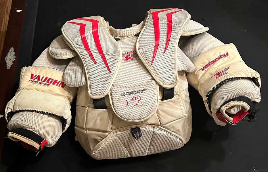Vaughn V7 Pro XF Carbon Hockey Goalie Chest & Arm Protector Size Senior Large