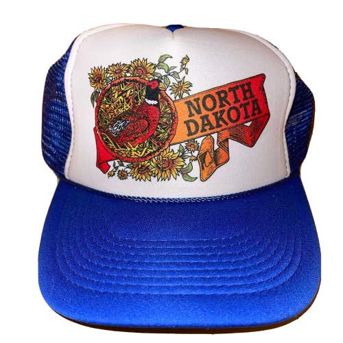 Vintage North Dakota Pheasant Snapback Trucker Hat Cap RARE