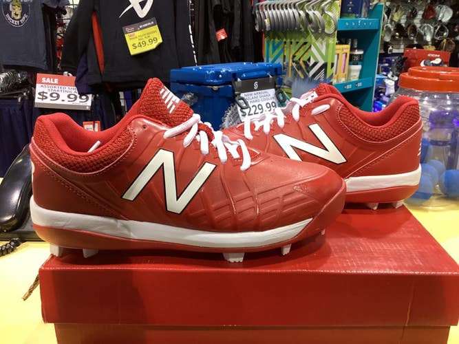 Red New Youth Kid's Size 5.0 (Women's 6.0) Molded Cleats New Balance Low Top