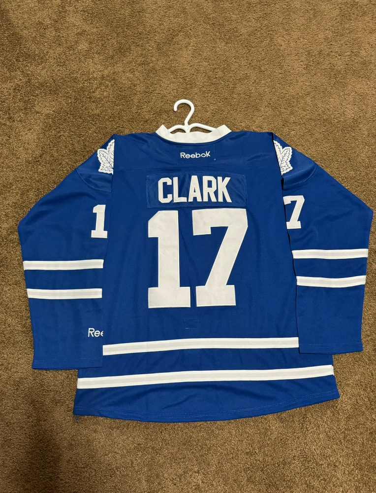 TORONTO MAPLE LEAFS CLARK HOCKEY JERSEY WITH FIGHT STRAP NEW