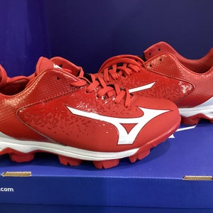 Red New Youth Kid's Size 5.0 (Women's 6.0) Molded Cleats Mizuno Low Top