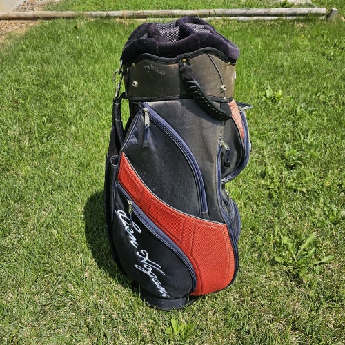 Ben Hogan Apex Golf Staff Cart Carry Bag Blue Red 10 Way Divider With RC