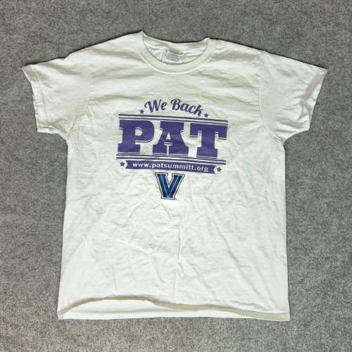 Villanova Wildcats Womens Shirt Medium White Blue Tee T Basketball University