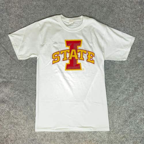 Iowa State Cyclones Mens Shirt Small White Red Tee T University Bowl Football