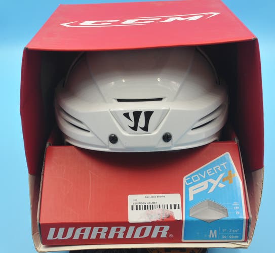 San Jose Sharks Warrior Covert PX+ New Pro Stock Return helmet White
