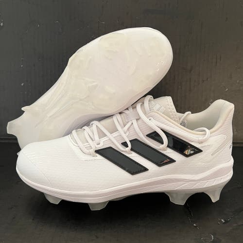 (Size 8.5) Adidas Afterburner 8 Pro Low 'White Black' Molded Baseball Cleats
