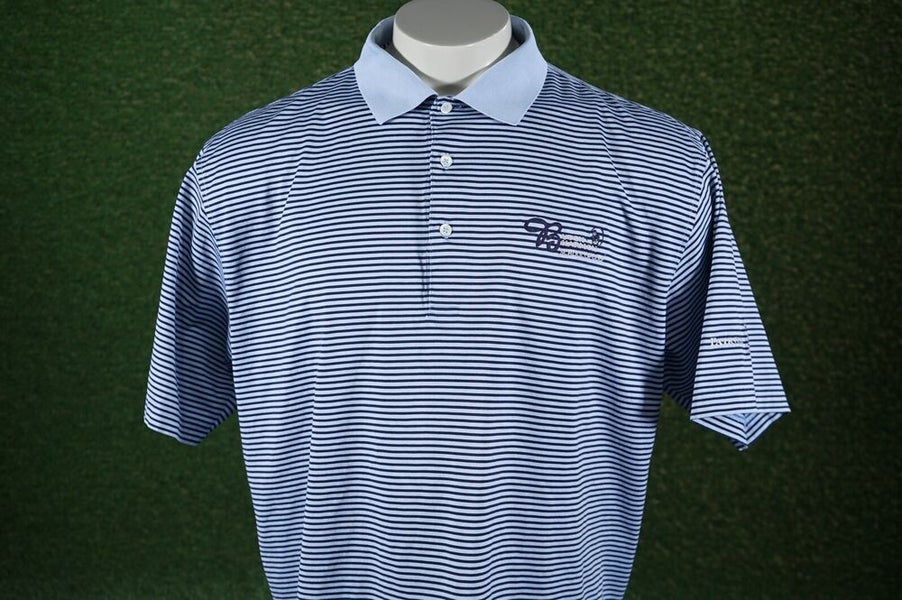 FAIRWAY & GREENE BUTCH HARMON SCHOOL OF GOLF POLO BLUE / BLUE STRIPED LARGE