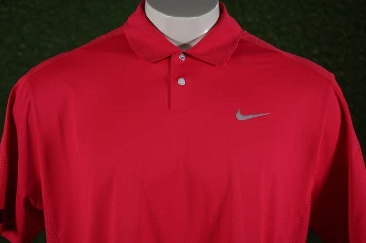 MEN’S LARGE TIGER WOODS COLLECTION NIKE DRI-FIT SUNDAY RED GOLF POLO, VGC!!