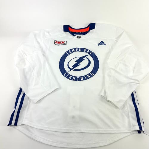 Used Tampa Bay Lightning Adidas MIC Made In Canada White Practice Jersey - Size 54 - #TBL369