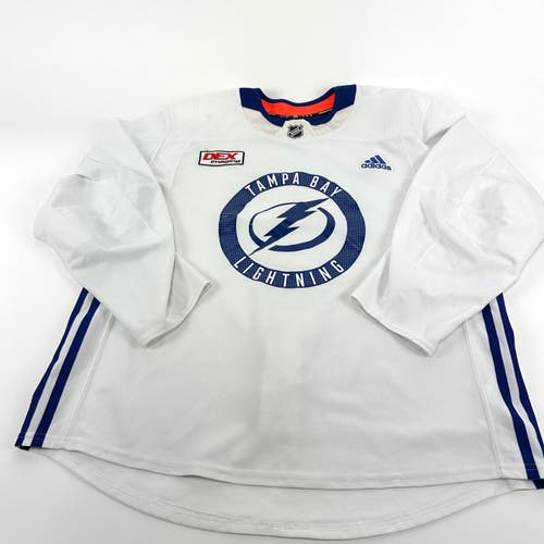 Used Tampa Bay Lightning Adidas MIC Made In Canada White Practice Jersey - Size 56 - #TBL371