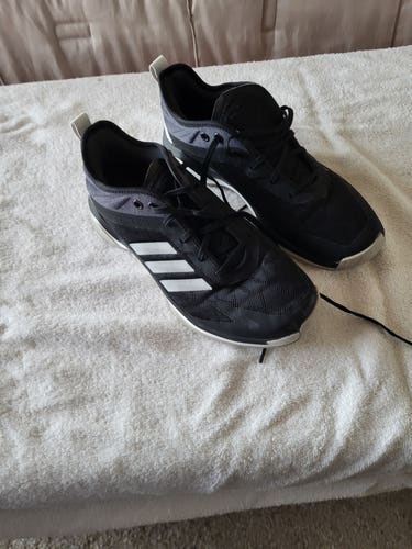 Black Used Youth Men's Size 7.0 (Women's 8.0) Turf Cleats Adidas Low Top