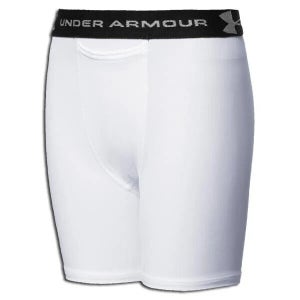 Under Armour Youth Heatgear Compression 2126C Size M White Black Shorts NWT