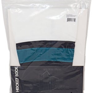 Firstar 24" Junior Ice Hockey Stadium Socks Pro Design - White Black Teal
