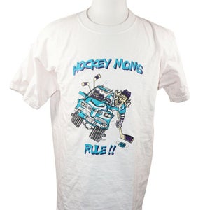 Hockey Moms Rule Logo'd Shirt Sr L Tee - White Adult Large T-shirt