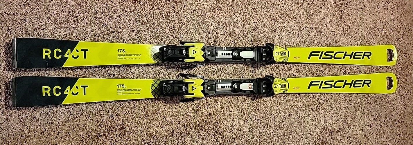 2021 Fischer RC4 WC CT Skis w/Z17 bindings 175 cm (15.5m r) Excellent Condition