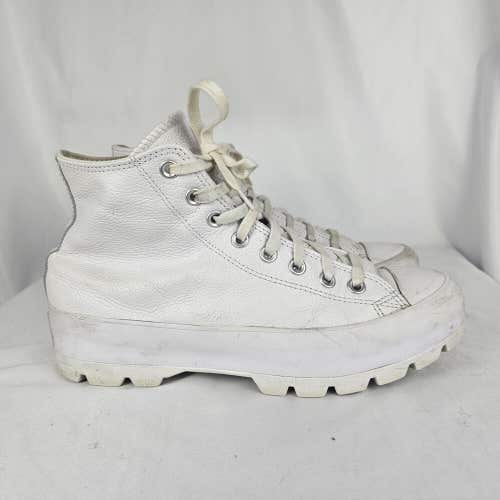 Converse Women's Chuck Taylor All Star High Lugged White Chunky Sneakers Size 10