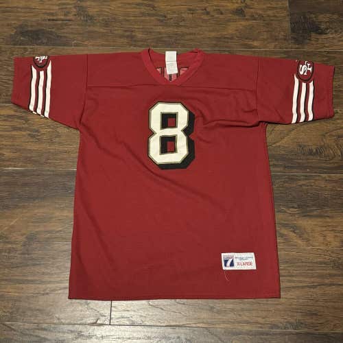 Steve Young #8 Vintage San Francisco 49ers Logo 7 Game Jersey Sz Youth XL 18-20