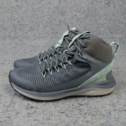 Columbia Trailstorm Mid Womens Shoes Size 5.5 Waterproof Hiking Boots Gray Green