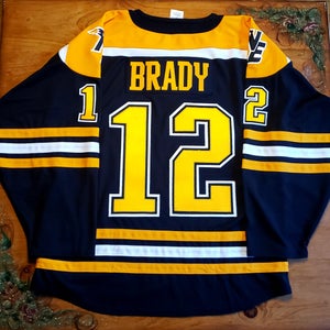 Tom Brady Boston Bruins inspired Hockey Jersey