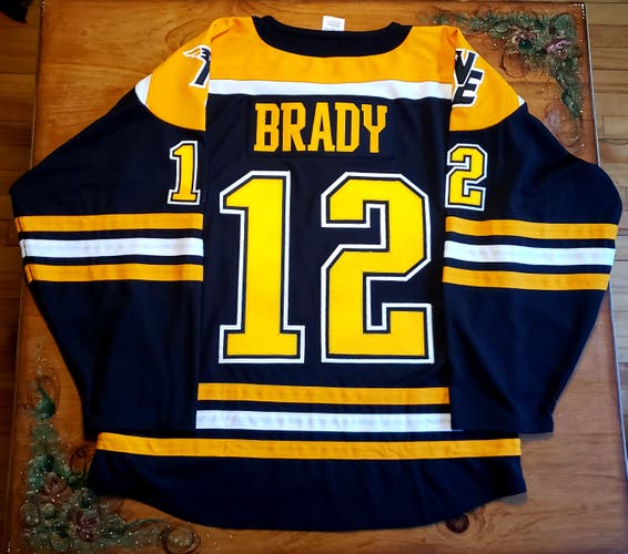 Tom Brady Boston Bruins inspired Hockey Jersey