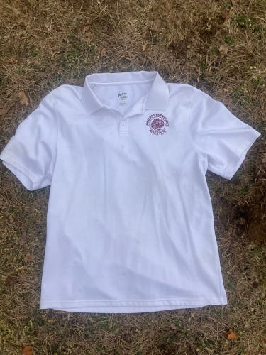 Amherst hurricanes white polo large