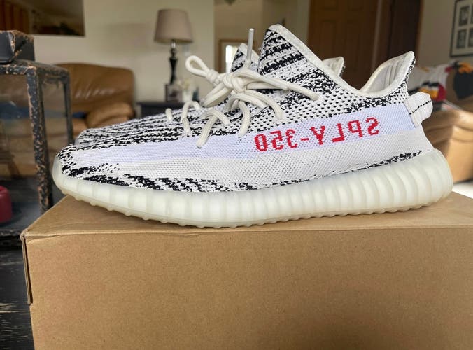 White Men's Size 13 (Women's 14) Adidas Yeezy Boost 350 V2