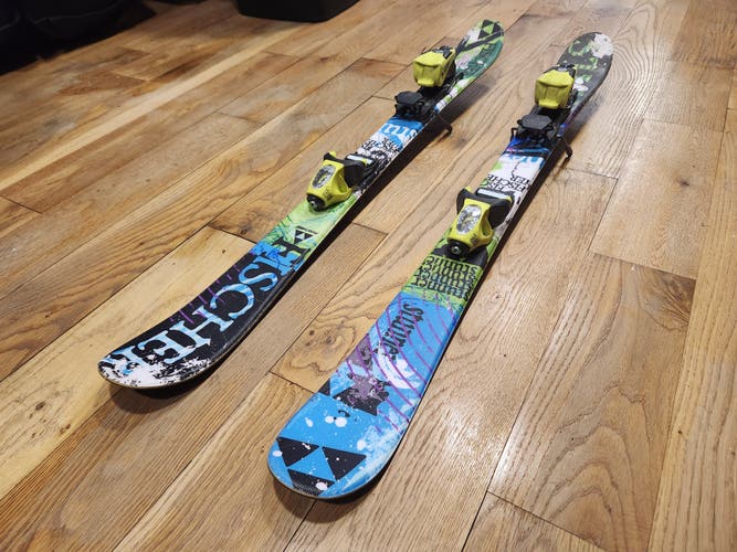 Used Kid's Fischer 101 cm All Mountain Stunner Skis With Bindings