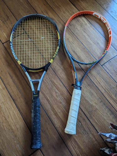 Used HEAD Tennis Racquet a. TI fire and a radical s two rackets