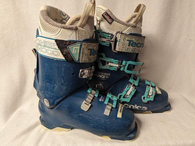 Tecnica Cochise Pro Women's Ski Boots Size 25.5 Color Blue Condition Used