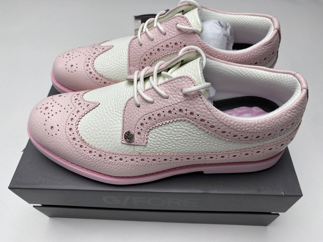 G/Fore Ladies Longwing Gallivanter Golf Shoes White Blush SZ 8.5 (G4LA23EF11)
