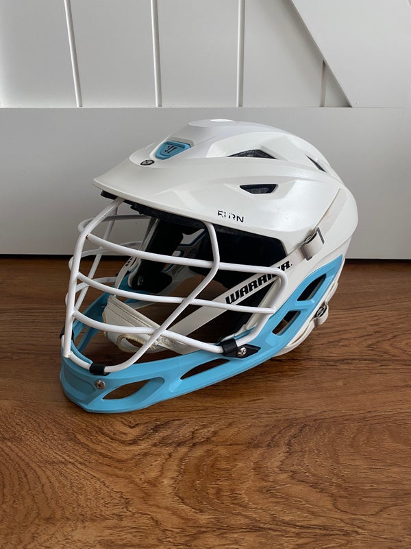 Lightly Used Warrior Burn Helmet (White/Light Blue)