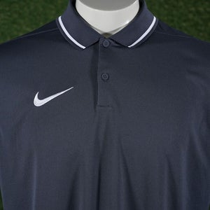 MEN’S NIKE GOLF DRI-FIT GRAY WHITE COACH POLO SHIRT LARGE, NWOT ~ L@@K!!
