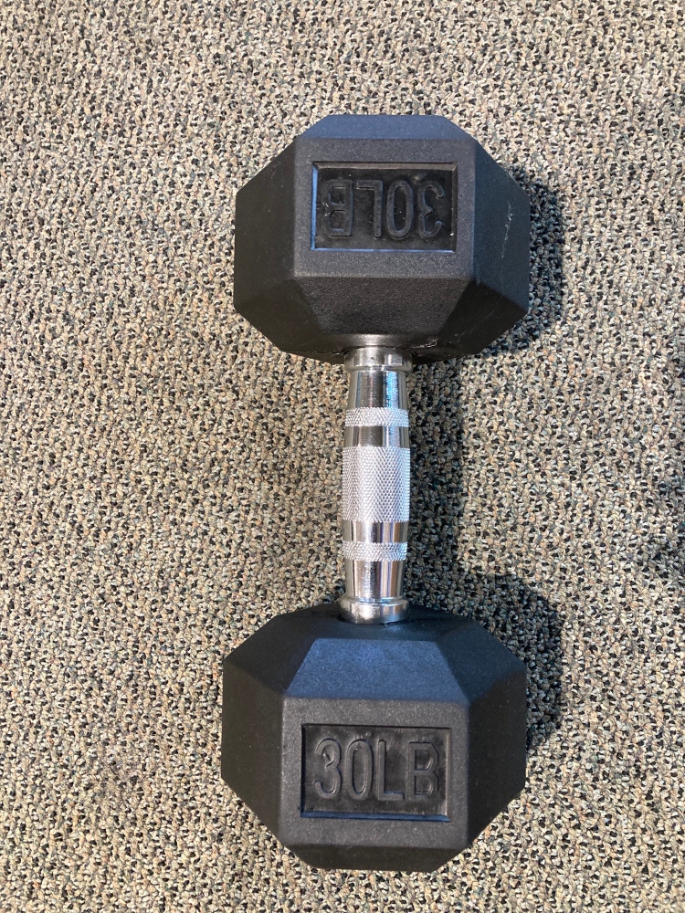 Used 30LB Rubber Dumbbell