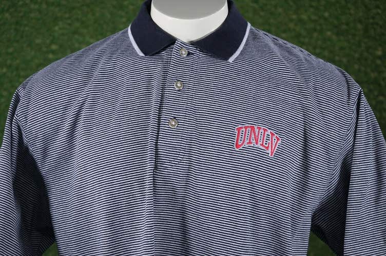 MEN’S LARGE REEBOK UNLV REBELS SHIRT, BLACK GRAY GOLF POLO ~ L@@K!