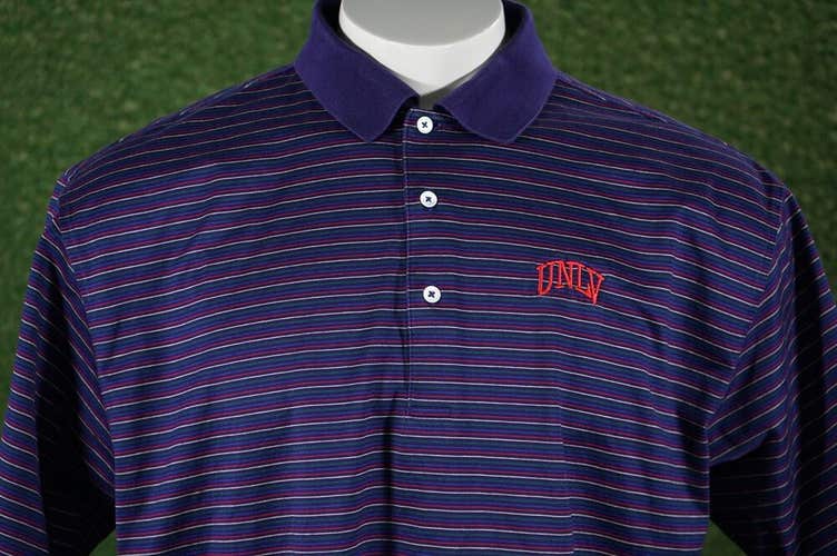 FAIRWAY & GREENE UNLV GOLF POLO PURPLE W/ STRIPES LARGE, VGC ~ L@@K!!