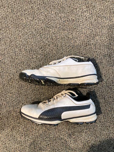 White/Black Used Men's Size 8.5 Puma TitanLite Golf Shoes