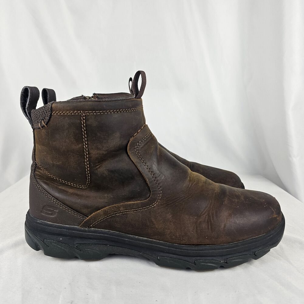 mens skechers side zip boots