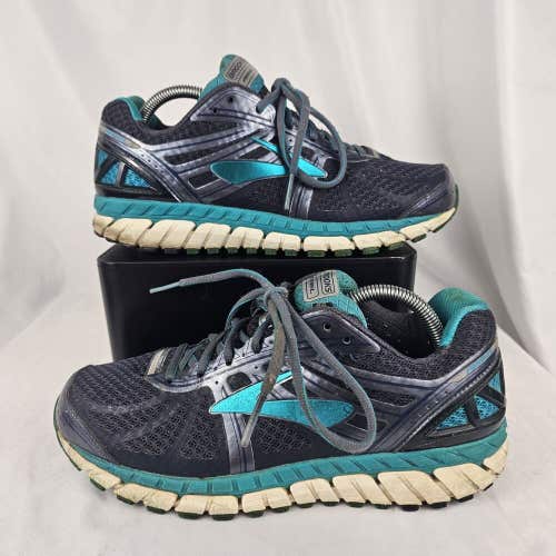 Brooks Ariel 16 Women's Comfort Running Shoes Size 10 D Wide Blue Teal Gray