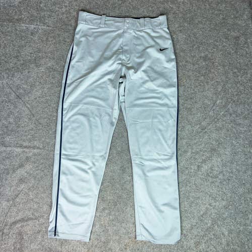 Nike Mens Baseball Pants Extra Large Gray Navy Stripe Swoosh Softball Sports