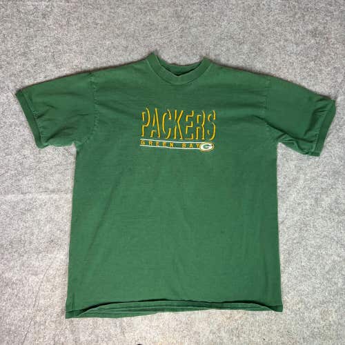 Vintage Green Bay Packers Mens Shirt 2XL XXL Tee T Short Sleeve Embroidered USA