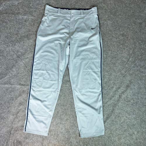 Nike Mens Baseball Pants Extra Large Gray Navy Stripe Swoosh Softball Sports A3