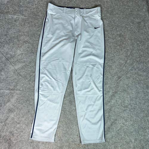 Nike Mens Baseball Pants Extra Large Gray Navy Stripe Swoosh Softball Sports A4