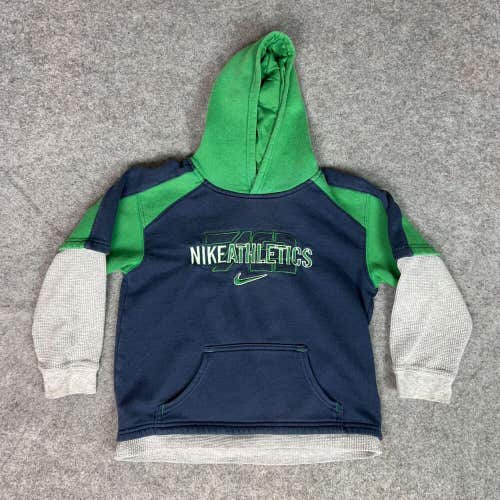 Nike Boys Hoodie 7 Navy Green Gray Sweatshirt Swoosh Kids Youth Y2K Sports Top