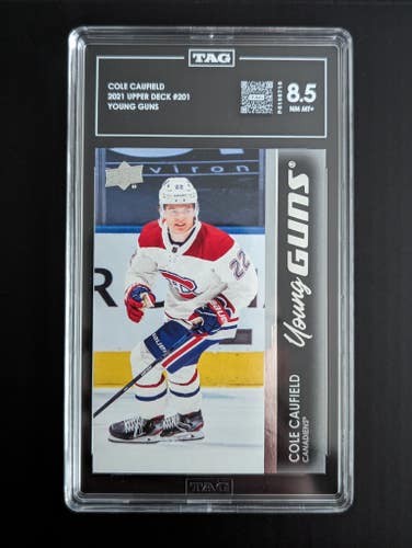 Cole Caufield 2021-22 Upper Deck Young Guns TAG 8.5 #201 Montreal Canadiens