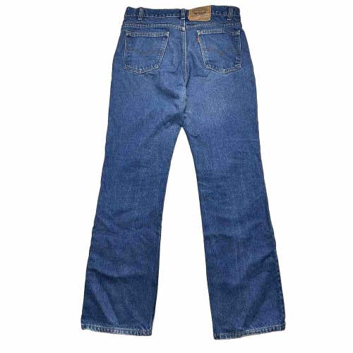 Vintage Levi's 517 Boot Cut Denim Blue Jeans Medium Wash Orange Tab USA 34x32
