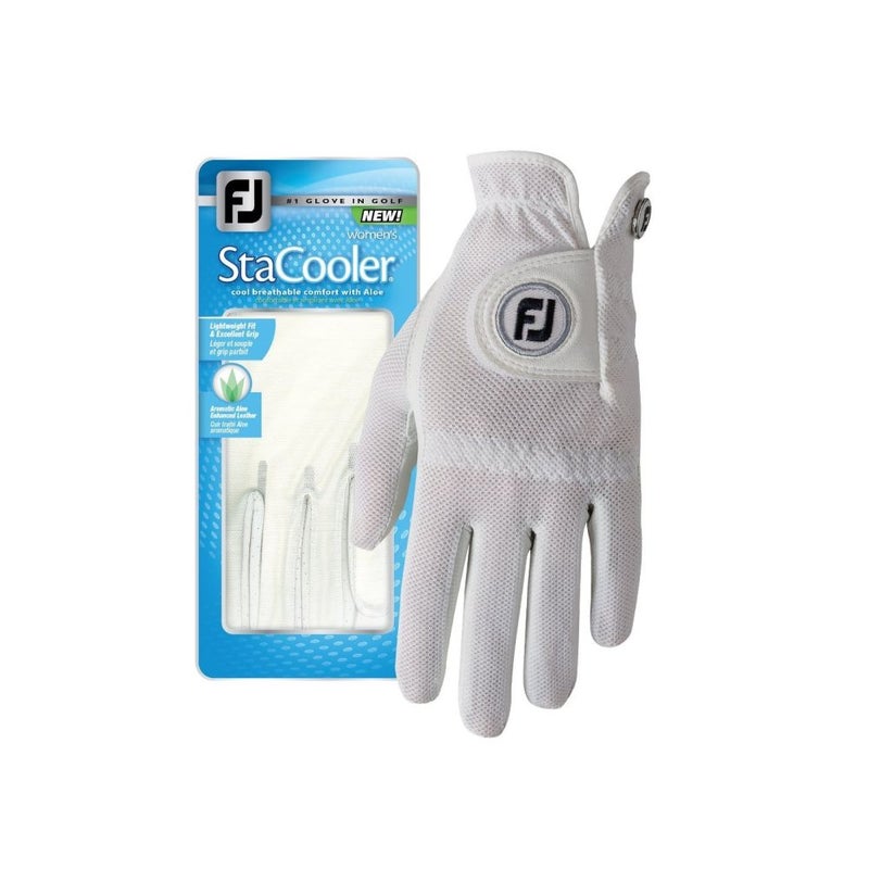 FootJoy StaCooler 2014 Golf Glove (White, LEFT, Women's) w/ Aloe NEW