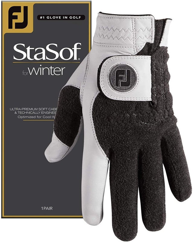 Footjoy StaSof Winter Golf Gloves (Pearl, Men's Pair, MEDIUM) 2019 NEW