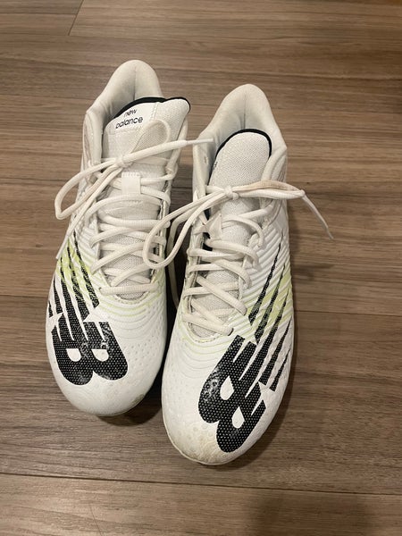 Used Once Balance Rush V3 White Mid Lacrosse Cleats Size: 10